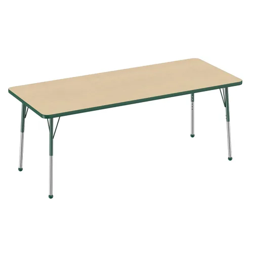 Vista 185 de FDP - Mesa rectangular para actividades escolares y de oficina (24 x 36 pulgadas), patas estándar con deslizadores giratorios, altura ajustable