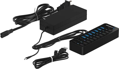 Vista 8 de SABRENT Hub USB 3.0 alimentado de 10 puertos, 3 puertos de carga, 60 W