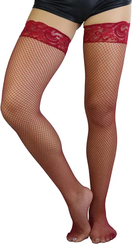 Vista 6 de ToBeInStyle Medias de red atemporales con costura trasera para mujer