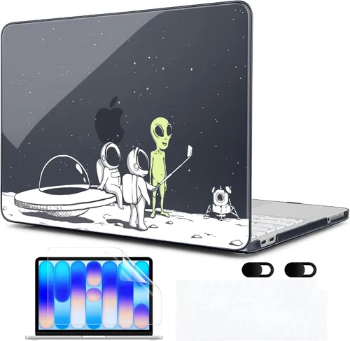 Vista 22 de MEEgoodo Funda estampada para MacBook Neo de 13 pulgadas versión 2026 (compatible con el modelo A3404), funda rígida para laptop con funda