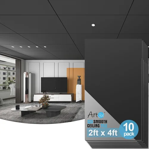 Vista 7 de Art3d Paquete de 24 azulejos de techo lisos, no se hunden ni se rompen