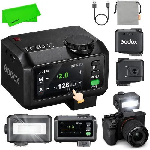 Vista 14 de Godox iT30Pro S TTL Mini cámara flash para Sony ZV-E10 a7IV a7CII a6700 ZV-1 ZV‑E10 II A7III A7R V A7SIII ZV‑1 A7CR a6600 a6300, etc., 2.4G HSS