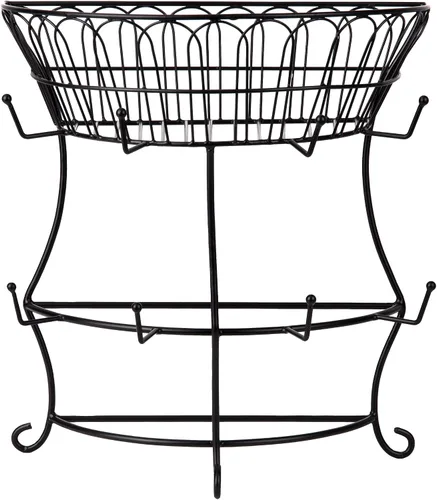 Vista 4 de Mind Reader Organizador de cápsulas de café de una sola porción y árbol de taza, capacidad de 22 cápsulas y 8 tazas, metal, 9 pulgadas de largo x 9