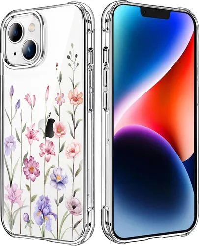 Vista 39 de Funda transparente de girasol compatible con iPhone SE 2022 SE 2020 7 8, funda trasera floral para niñas y mujeres, funda protectora transparente