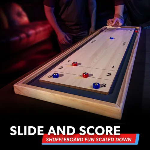 Vista 2 de GoSports Juego de Shuffleboard y Curling 2 en 1 de Mesa