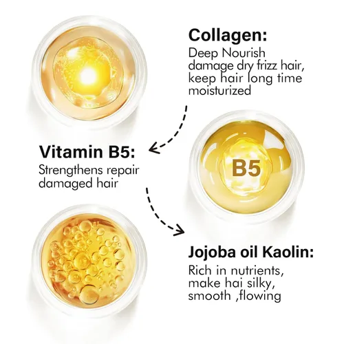Vista 4 de Acondicionador ligero sin enjuague de proteína de queratina para colágeno seco dañado, reparación profunda, tubo acondicionador de cabello