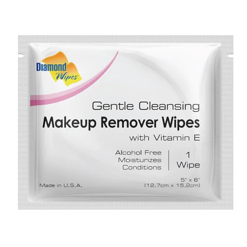 Vista 10 de Diamond Wipes Toallitas desmaquillantes limpiadoras e impermeables, paquete de 50 unidades, sin alcohol con vitamina E