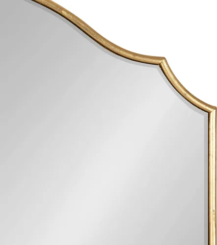 Vista 4 de Kate and Laurel Leanna Glam - Espejo de pared horizontal, 18 x 24, dorado, sofisticado espejo grande para pared