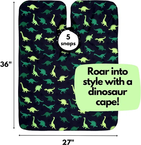 Vista 2 de Capa de peluquería para niños para cortar el pelo en casa, salón o peluquería, capa de corte de pelo para niños y niños pequeños, cuello ajustable
