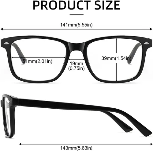 Vista 4 de Gafas de miopía para hombres y mujeres, con bisagra de resorte, para luz azul, para miopía, para distancia