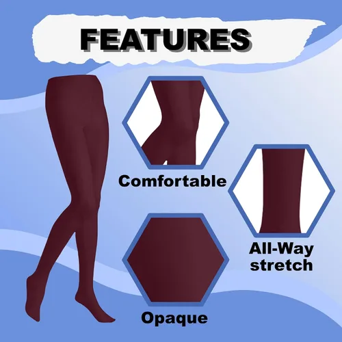 Vista 4 de Mallas Queen para mujer, talla grande, opaco, con longitud que cubre los pies