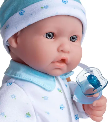 Vista 3 de JC Toys, La Baby, muñeca bebé de 16 pulgadas, cuerpo suave y lavable, color azul, con accesorios, para niños de 12 meses en adelante, diseñada por
