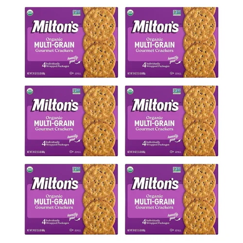 Vista 8 de Galletas Orgánicas de Milton, Multi-Grano - Certificadas Orgánicas, Proyecto Verificado No-Transgénico, Kosher, Hechas con 4 Granos Integrales y 3