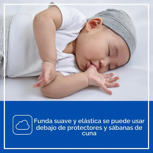 Vista 5 de Sealy Baby SafetyCase Protector de colchón impermeable transpirable para cuna, funda de cama infantil, funda de cama con cremallera, sin ruido