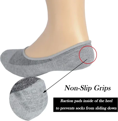 Vista 4 de Jormatt - Calcetines de algodón de corte bajo para hombre con agarres antideslizantes para hombre