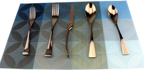Vista 12 de Juego de cubiertos de acero inoxidable 18/10, cubiertos de cocina, juego de utensilios de cocina, cuchillo para carne, negro pulido espejo, juego