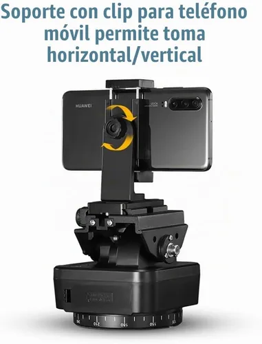Vista 4 de YT-1000 Cabezal panorámico con control remoto, cabezal panorámico giratorio motorizado automático para teléfonos inteligentes/cámaras réflex