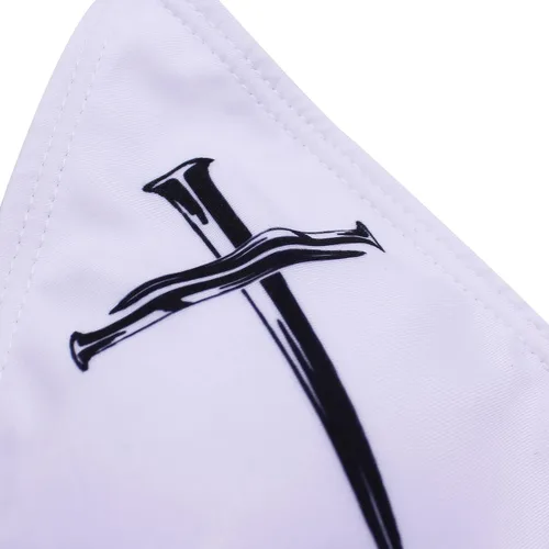 Vista 55 de AIBEARTY Traje de baño de dos piezas con estampado de calaveras para mujer, conjunto de bikini triangular de corte alto para fiesta, festival