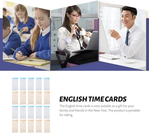 Vista 8 de Gadpiparty Tarjetas de tiempo semanales para empleados, hoja de tiempo, tarjetas térmicas semanales para reloj de tiempo, registrador de asistencia