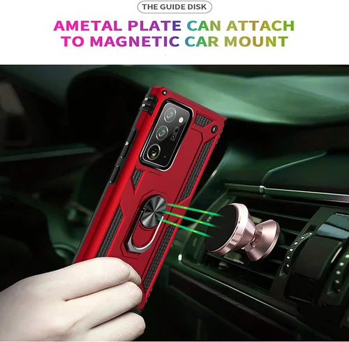 Vista 6 de Funda para Galaxy Note 20 Ultra, Shockprooof - Funda protectora de grado militar, con anillo giratorio de 360° para Samsung Note 20 Ultra, funda