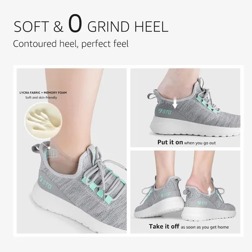 Vista 2 de STQ Tennis Shoes Womens Breathable Walking Running Slip On Sneakers