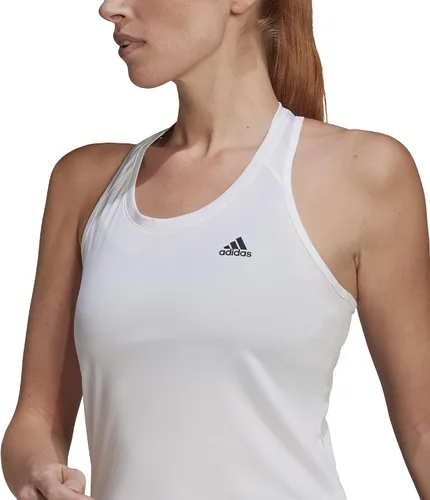 Vista 3 de adidas Camiseta sin mangas deportiva de 3 rayas para mujer Wonder Mauve-white