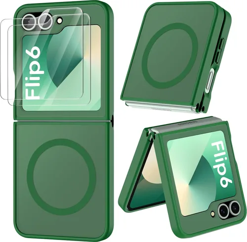 Vista 31 de ORETECH Magnético para Samsung Galaxy Z Flip 6 con 2 protectores de Negro