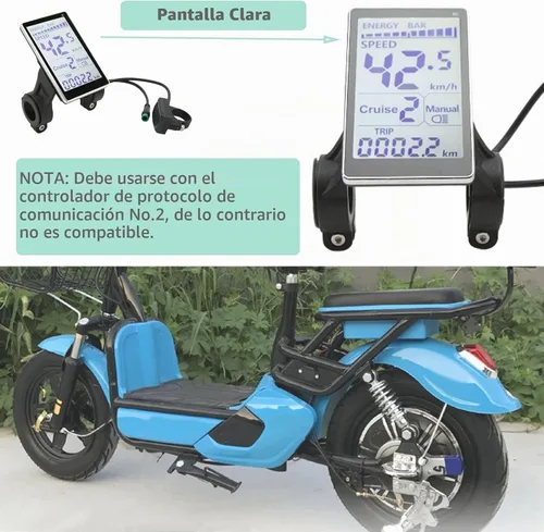Vista 4 de KUIDAMOS Panel de control LCD eléctrico, pantalla de panel LCD M5 de 5 pines 24 V 36 V 48 V 60 V Panel de medidor LCD eléctrico universal, apertura