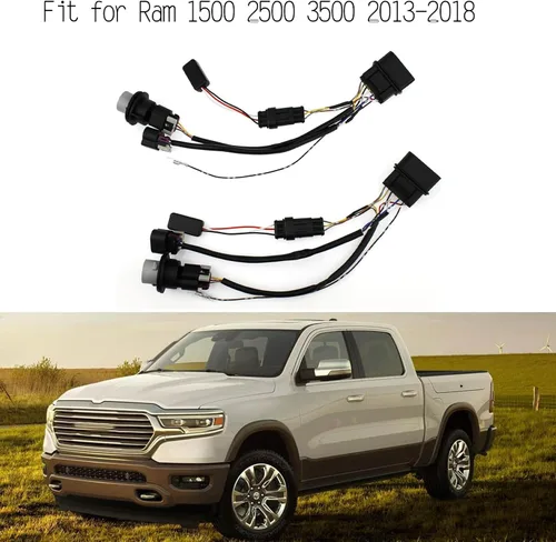 Vista 2 de 13-18 Ram 1500 2500 3500 Adaptador de cableado de conversión de faros proyectores de fábrica a luz base de reflector de fábrica, convertidores