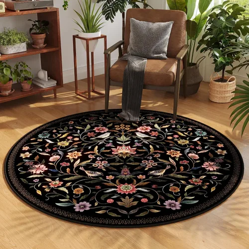 Vista 20 de Alfombra de entrada vintage con medallón floral de 2 x 3 pulgadas, lavable a máquina, alfombra de entrada de pelo bajo, suave, pequeña, alfombra