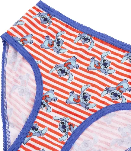Vista 4 de Disney Girls Panty Multipacks, Underwear with Unique Prints from Lilo & Stitch, Sizes 4, 6, 8 and 10
