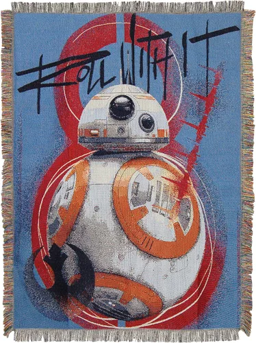 Vista 10 de Northwest Manta tejida de tapiz de Star Wars, 48 x 60 pulgadas, alimenta a los porgs