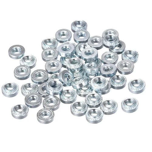 Vista 9 de uxcell Tuercas autoadhesivas, acero al carbono #4-40 x 0.1 pulgadas con tuerca de remache galvanizado de cabeza redonda, acero de cabeza redonda