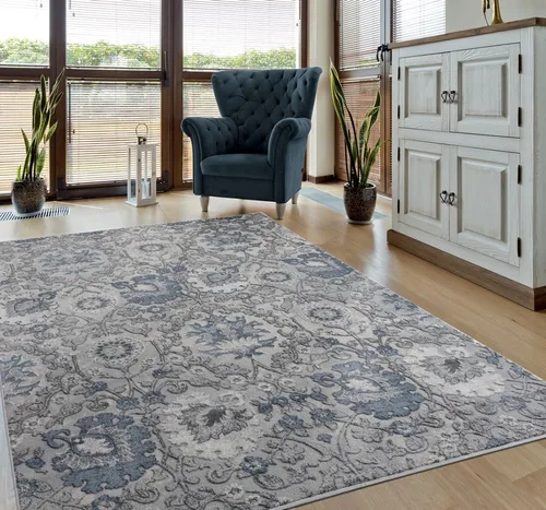 Vista 2 de United Weavers Cascades Olallie - Alfombra decorativa floral azul de 1 pies 11 pulgadas x 3 pies