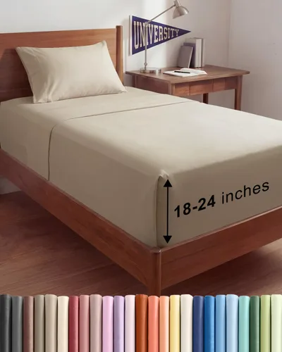 Vista 112 de Sábanas individuales de bolsillo extra profundo, sábanas transpirables y refrescantes de 3 piezas, juego de sábanas de lujo para hotel, suaves, sin