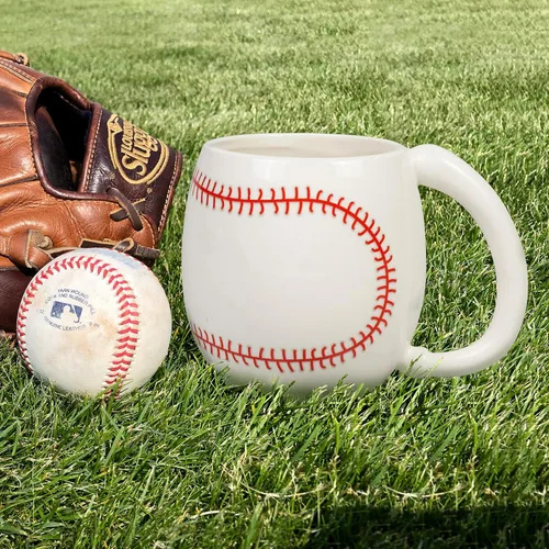 Vista 7 de Ceramicfor Taza de café de béisbol, regalo de Navidad novedoso para hombres, mujeres, todos los amantes del deporte, 14 onzas, color blanco