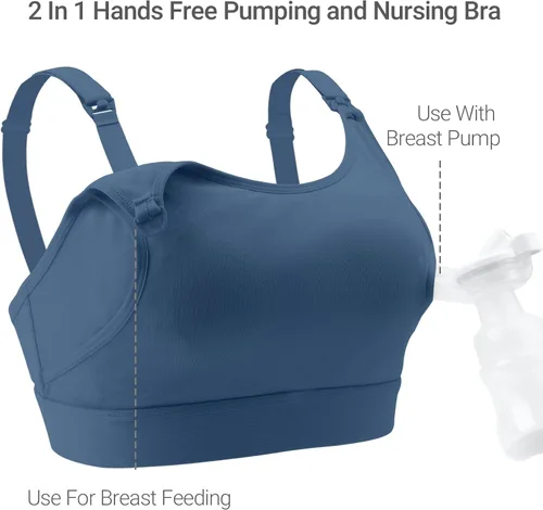 Vista 2 de Momcozy - Brasier para extracción de leche y lactancia, manos libres, ajustable, brasier todo en uno