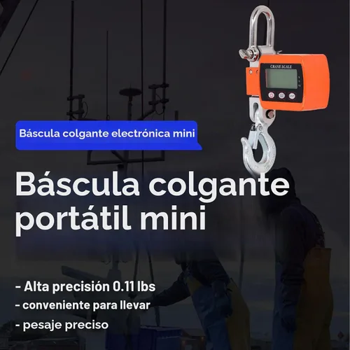 Vista 3 de Báscula digital de gancho para colgar, escala de grúa electrónica de 1102 libras, 1,102.3 lbs, pantalla LCD, báscula de peso portátil para colgar