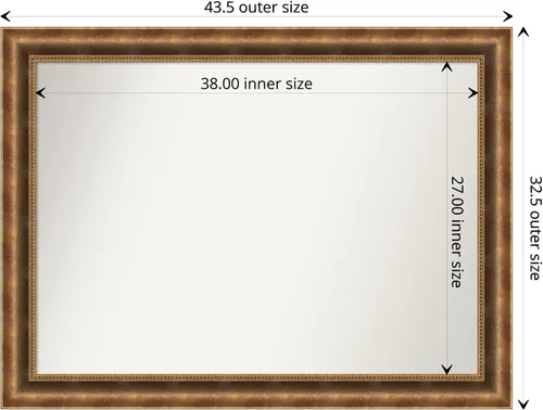 Vista 4 de Amanti Art Bronze Bathroom Mirror for Over Sink, 32x43 Manhattan Bronze Rectangle Vanity Mirror, X-Large Traditional Wood Frame, Hangs Horizonally