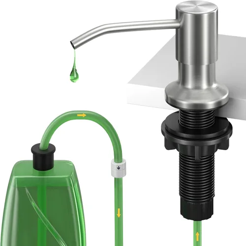 Vista 12 de Dispensador de jabón para fregadero de cocina, dispensador de jabón integrado, kit de tubo de extensión de 47 pulgadas, bomba dispensadora de loción