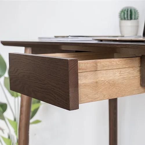 Vista 4 de TOMYEUS Escritorio de PC de 2.6 ft, 3.3 ft, 3.9 ft, escritorio de madera para el hogar, PC, portátil, escritorio de estudio simple con cajones