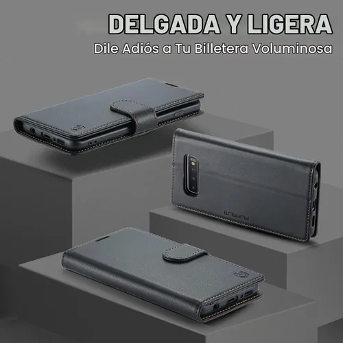 Vista 3 de FLIPALM Funda tipo cartera para Samsung Galaxy S10+/S10 Plus 6.4", color Negro