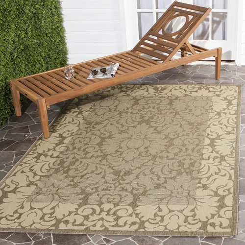 Vista 25 de SAFAVIEH Courtyard Collection - Alfombra de pasillo, 2 pies 3 pulgadas x 6 pies 7 pulgadas, color verde oliva y natural, no desprende pelusa