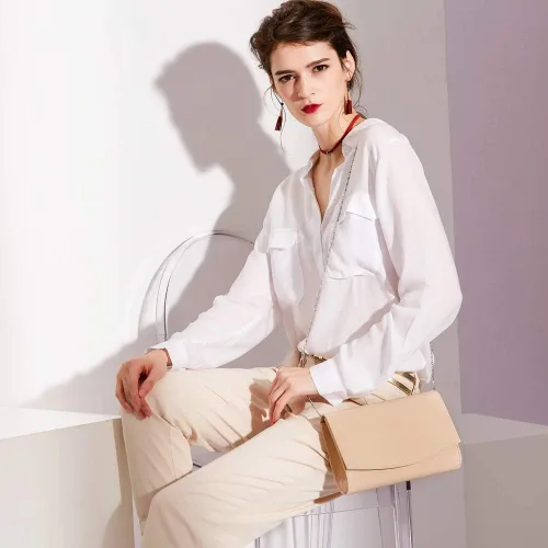 Vista 2 de WALLYN'S Carteras de charol para mujer, bolsos de mano de moda, bolso de noche, color sólido
