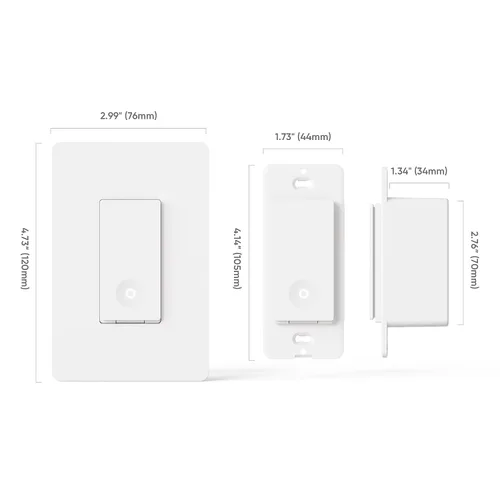 Vista 8 de TREATLIFE Interruptor inteligente de 3 vías, interruptor de luz WiFi de 2.4 GHz, funciona con Alexa y Google Home, requiere cable neutro, control