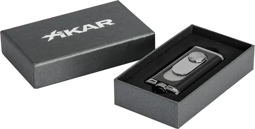 Vista 7 de Xikar Verano - Encendedor plano de llama, caja de regalo, elegante construcción de metal, color negro