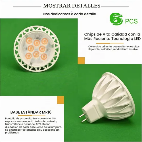 Vista 5 de MR16 Bombillas LED GU5.3 12 V 3 W (equivalente a 35 vatios) 2700 K