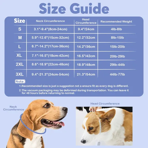 Vista 2 de IDOMIK - Collar de recuperación para perros, cono suave impermeable para perros después de la cirugía Comfy Protective Elizabethan Collar