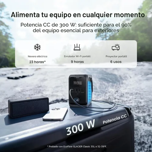 Vista 3 de EF ECOFLOW TRAIL 300 DC Power Bank Station & 45W Solar Generator