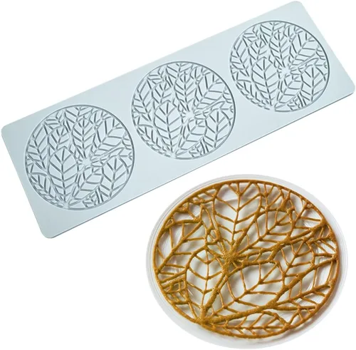 Vista 12 de TUKE Tuile Molds - Molde de silicona con hojas curvadas de silicona para dulces, tapete de encaje para decoración de tartas, azúcar, manualidades